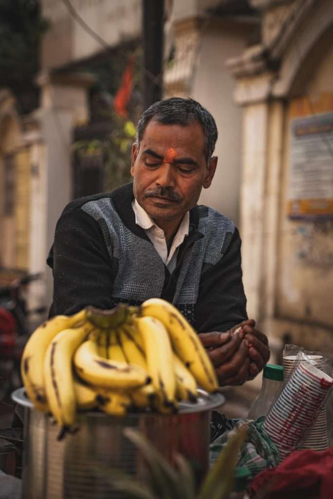 Food Stall worker on the streets of Varanasi, India