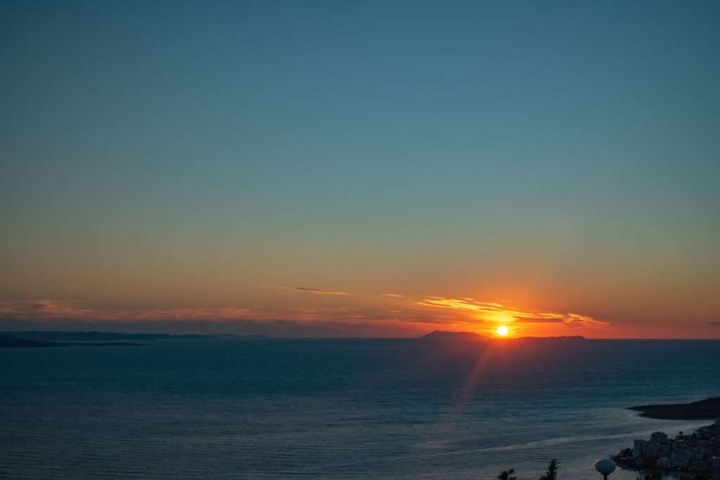 Sunset from Lekuresi Castle in Saranda Albania